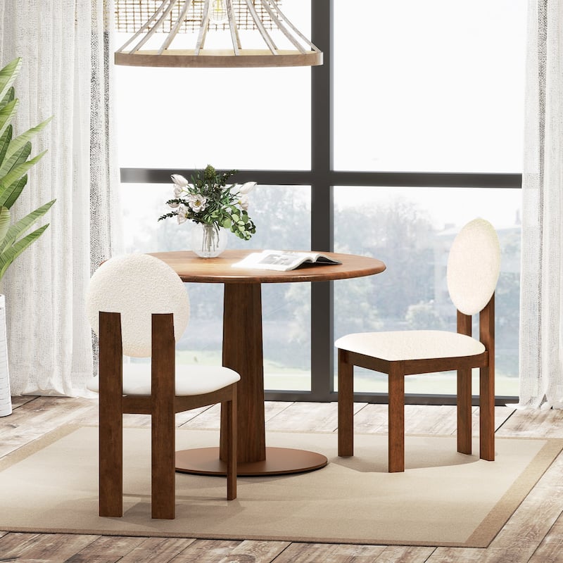 Gymax 4PCS Dining Chairs Upholstered Sherpa Fabric Kitchen Chairs w/