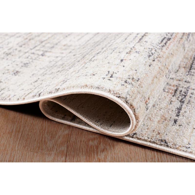 Terra by Obeetee Umbria Grid Gray Rug