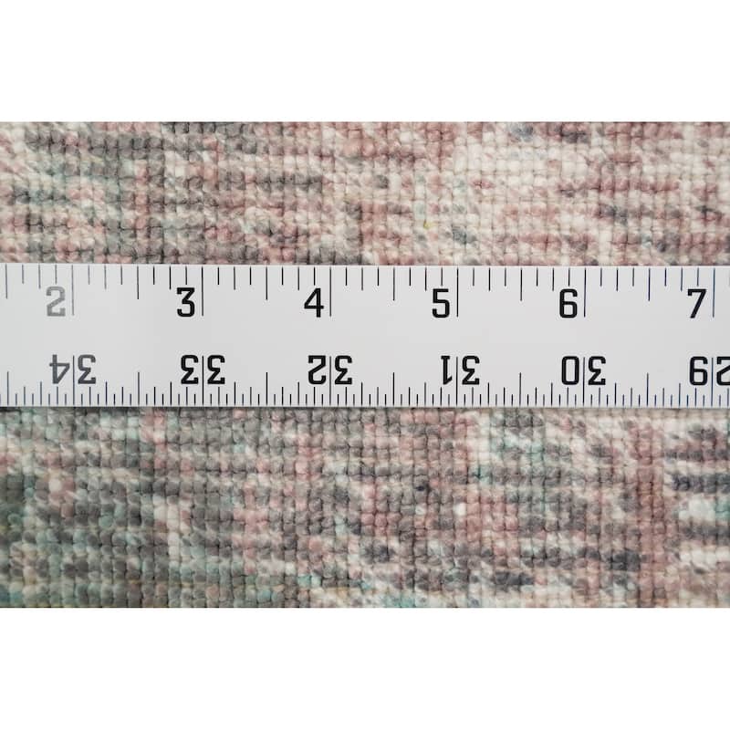 Hand Knotted Oriental Viscose Silk Carpet Modern Abstract Multi-Colored Abstract Area Rug - 4' 0'' X 2' 0''