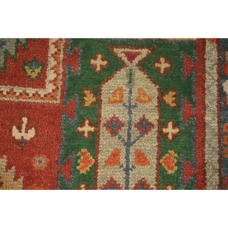 Hand-knotted Traditional Wool Orange Geometric Area Rug Oriental Carpet - 6' 2'' X 4' 0''