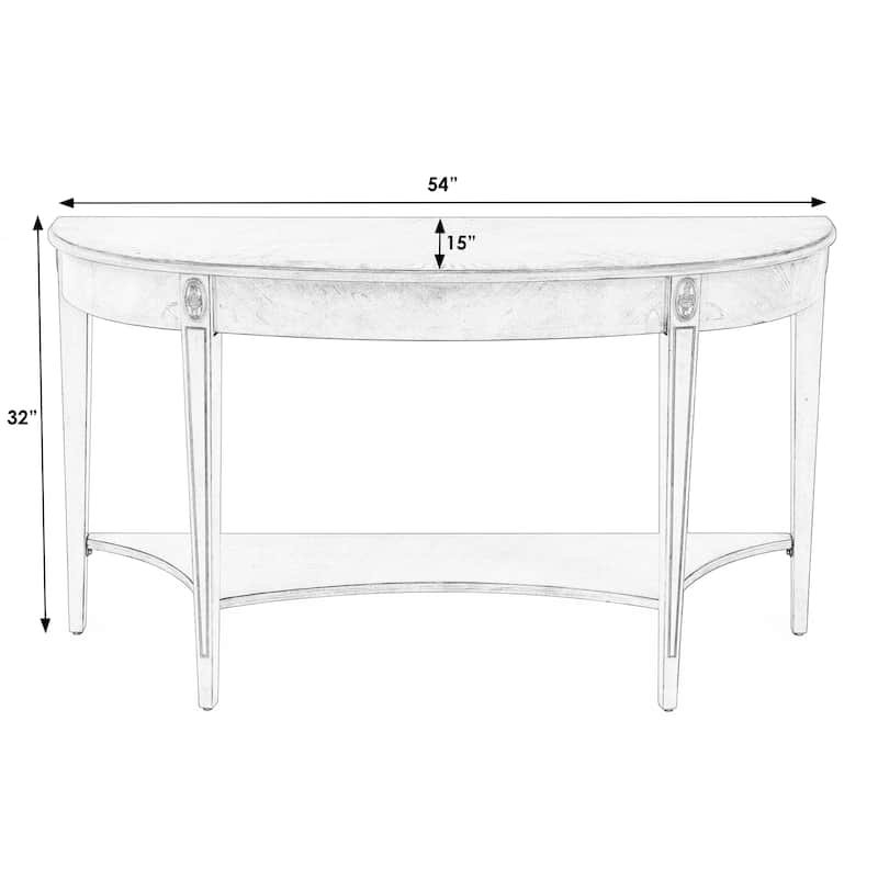 Astor 54"W Wood Demilune Console Table