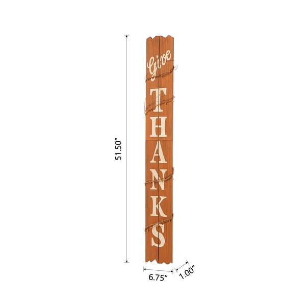 dimension image slide 3 of 4, Glitzhome Garden Outdoor Wooden Porch Sign Decor