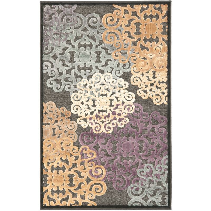 SAFAVIEH Paradise Pere Modern Viscose Rug - 2'7" x 4' - Charcoal/Multi