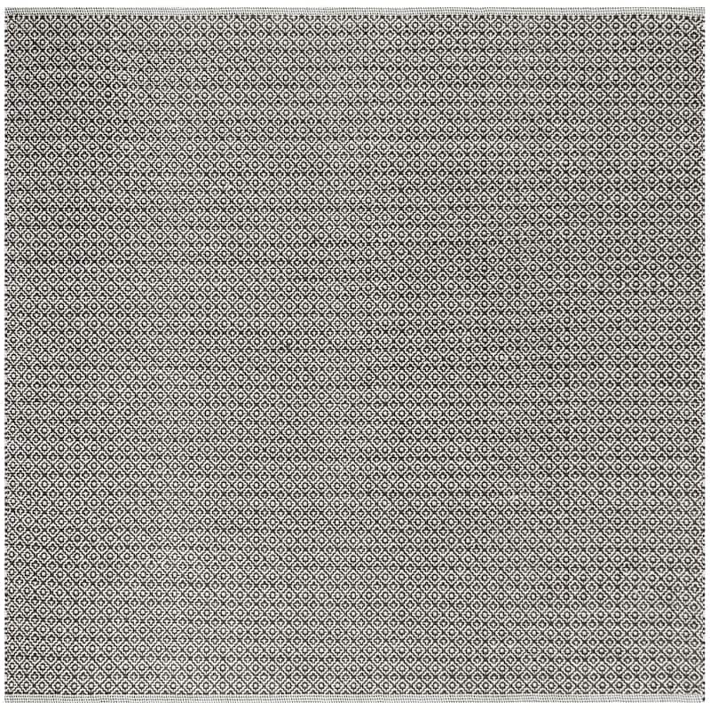 SAFAVIEH Montauk Glyn Handmade Cotton Area Rug - 6' x 6' Square - Ivory/Black