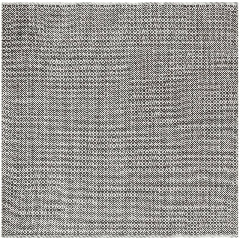 SAFAVIEH Montauk Bonita Handmade Cotton Area Rug - 6' Square - Ivory/Black