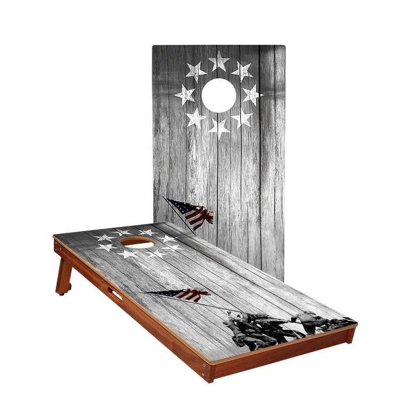 slide 2 of 5, Raise The Flag All-Weather Cornhole Boards NO Bags - Add Board Lights
