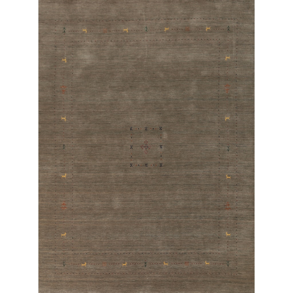 Tribal Gabbeh Indian Area Rug Handmade Wool Carpet - 8'0" x 9'9"