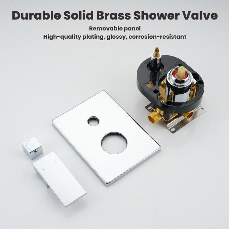 10 Inch Square Bathroom Shower System Set, 2-Function Shower Faucet