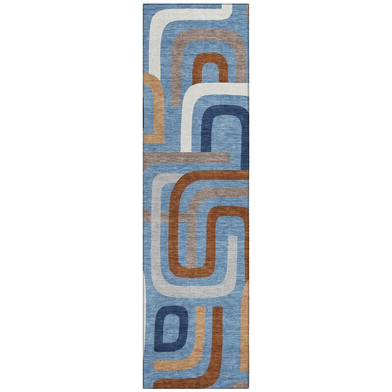 Machine Washable Indoor/ Outdoor Modern Penner Chantille Rug