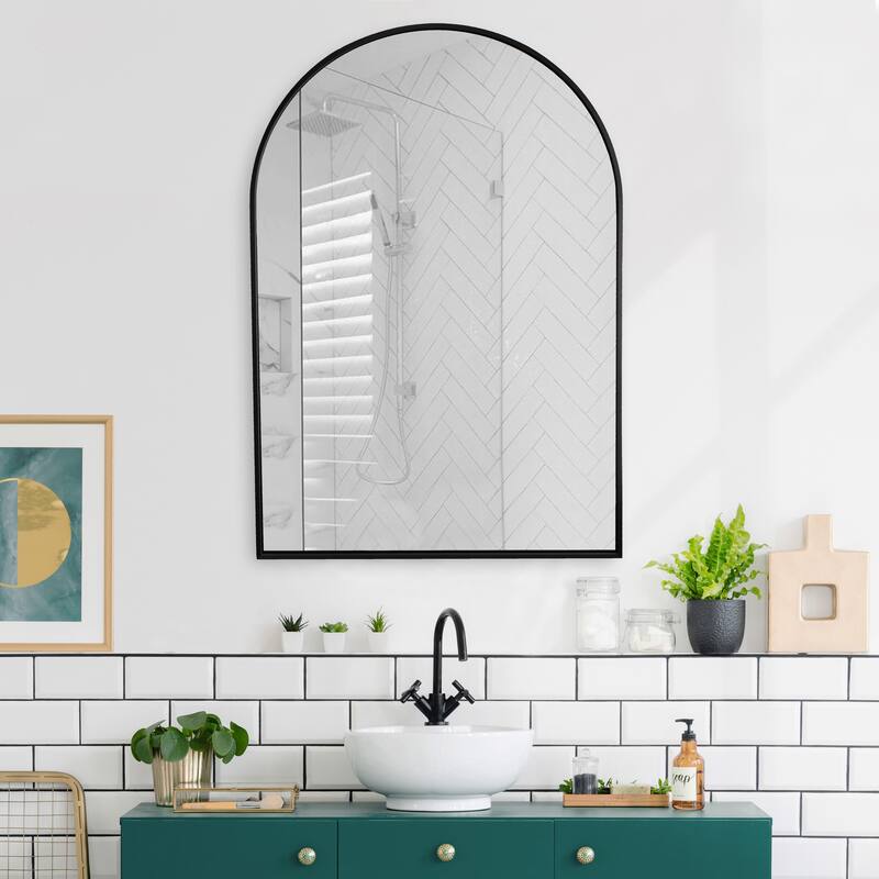 Archie 36 x 24 Inch Arched Wall Mirror for Bedroom, Hanging Mirror for Wall - 36 x 24 Inch