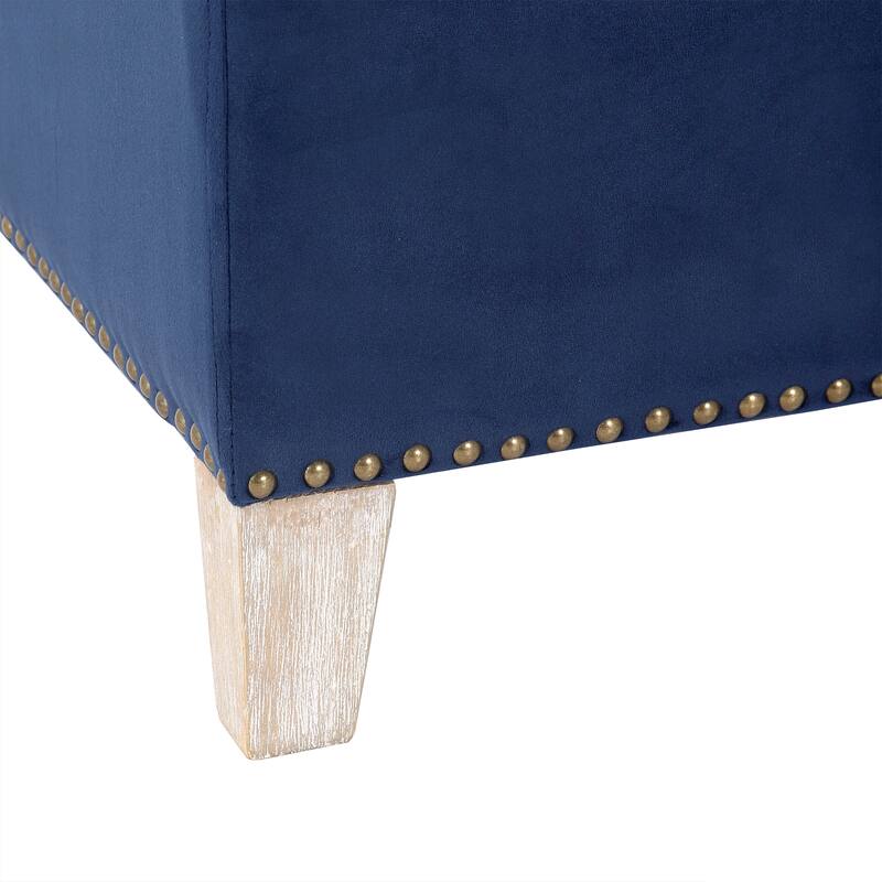 29.5" Wide Velvet Tufted Square Ottoman With Storage