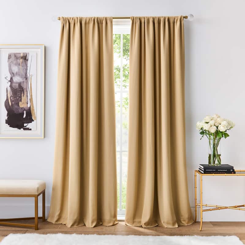 Karl Lagerfeld Paris Silky Cloud Blackout Curtain Panel Pair - 95 Inches - Gold