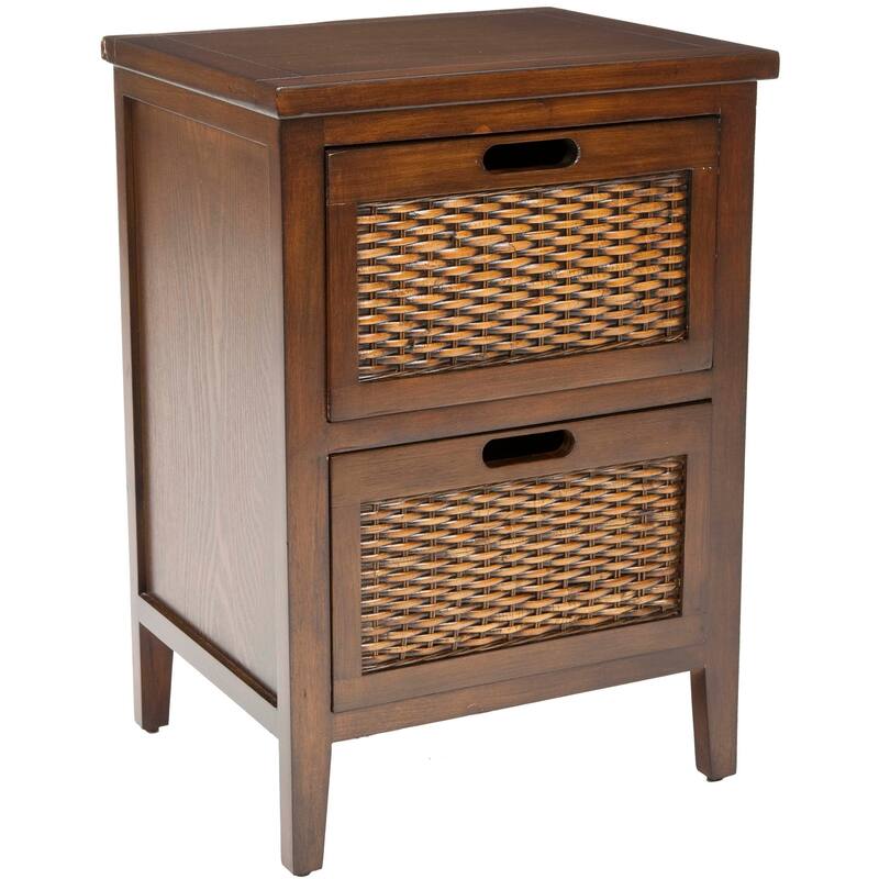 SAFAVIEH Petruna Dark Walnut Side Table - 17" x 14.2" x 24.2" - 17Wx14Dx24H