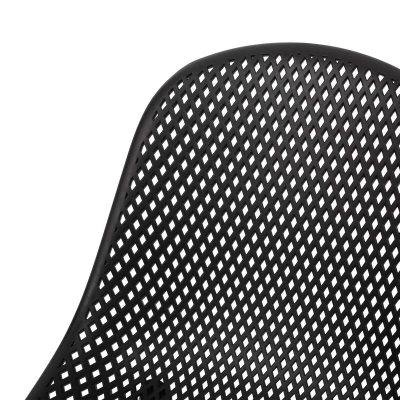 Posey Outdoor Diamond Perforated Modern Dining Chair (Set of 4) by Christopher Knight Home - 18.50" W x 22.50" L x 33.00" H
