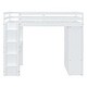preview thumbnail 11 of 14, Twin Size Loft Bed with Shelves, desk and LED Light, White