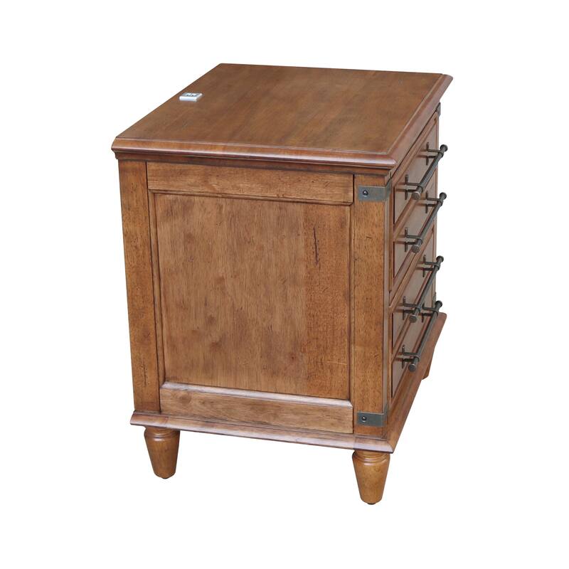 International Concepts Solid Wood 2-Drawer Nightstand with USB Charging