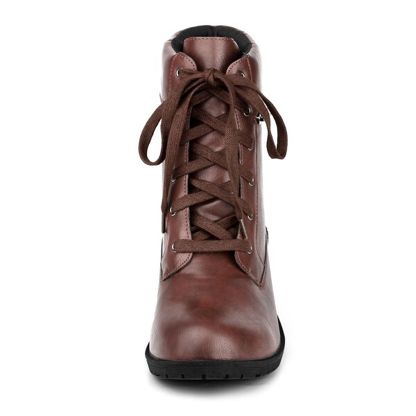 round toe boots with heel