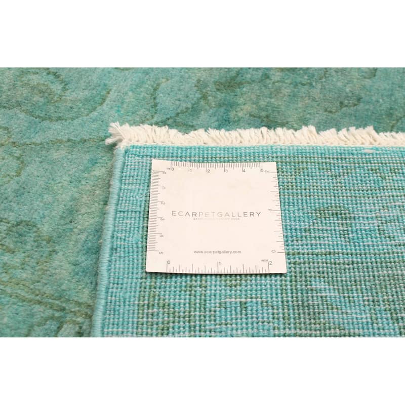 ECARPETGALLERY Hand-knotted Vibrance Teal Wool Rug - 6'0 x 8'6
