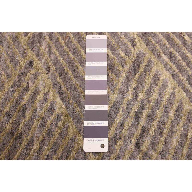 ECARPETGALLERY Hand Loomed Elysian Dark Grey Silk, Wool Rug - 5'11 x 8'11