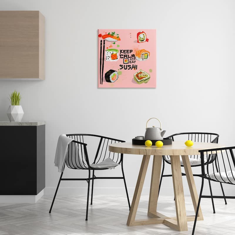 Stupell Keep Calm & Eat Sushi Canvas Wall Art Design By Juliet Rose Philips