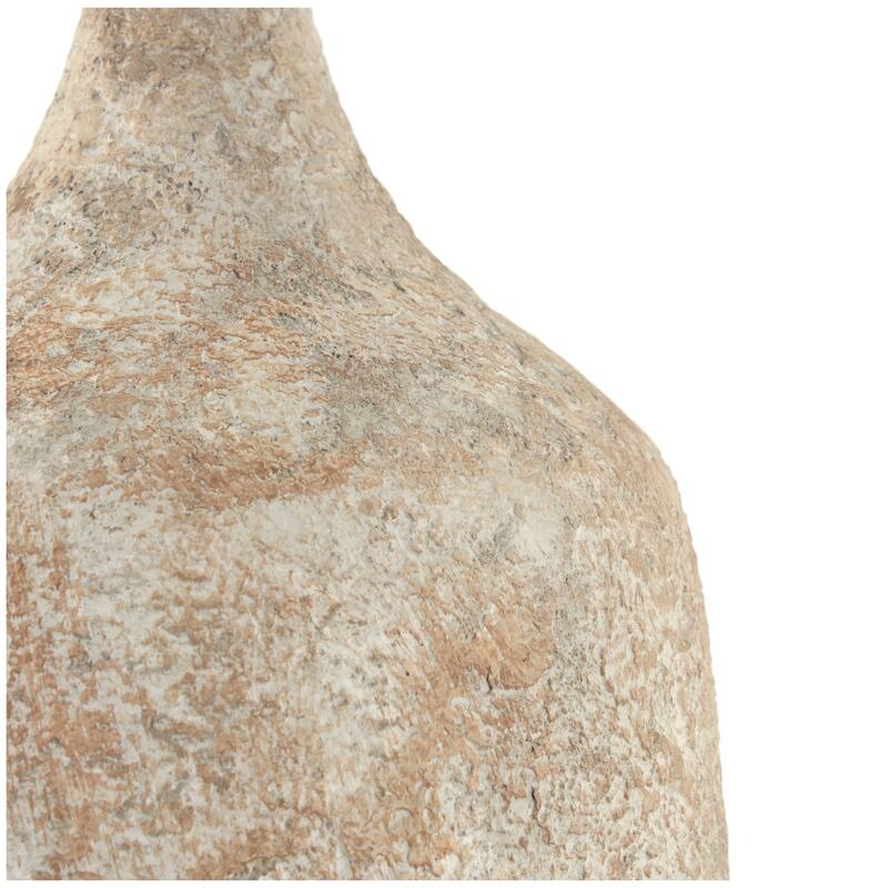 Beige Metal Handmade Antique Style Distressed Vase