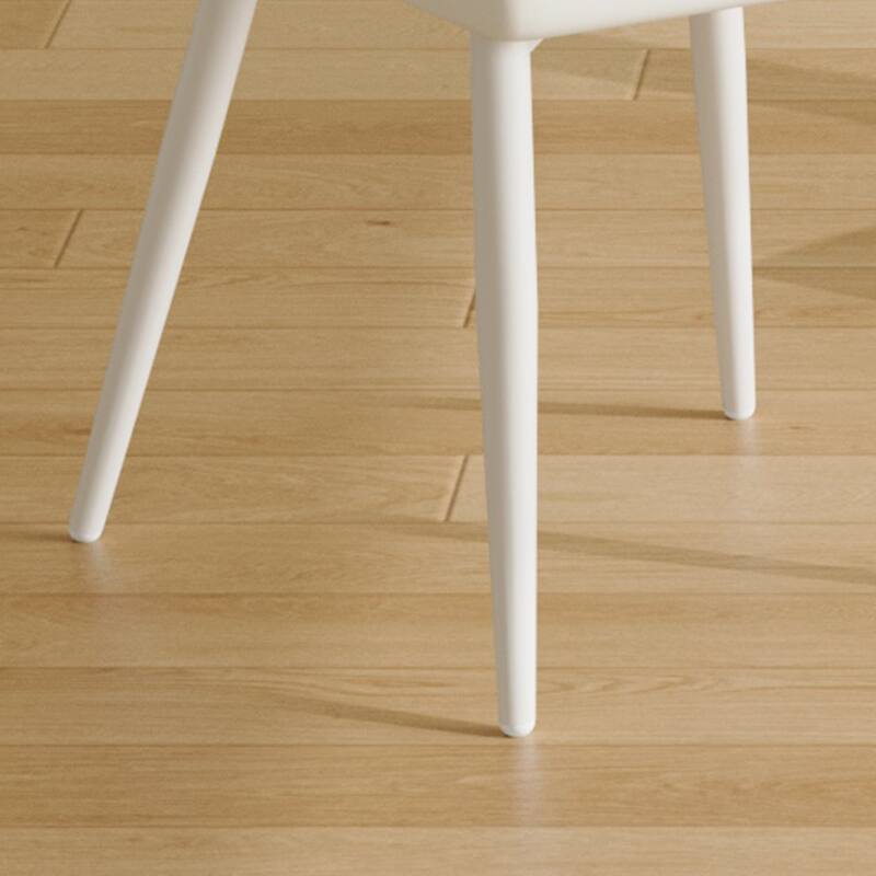 Roomfitters 5pcs Dining Table Set with Metal Legs and Armless Vertical Backrest Chairs, White