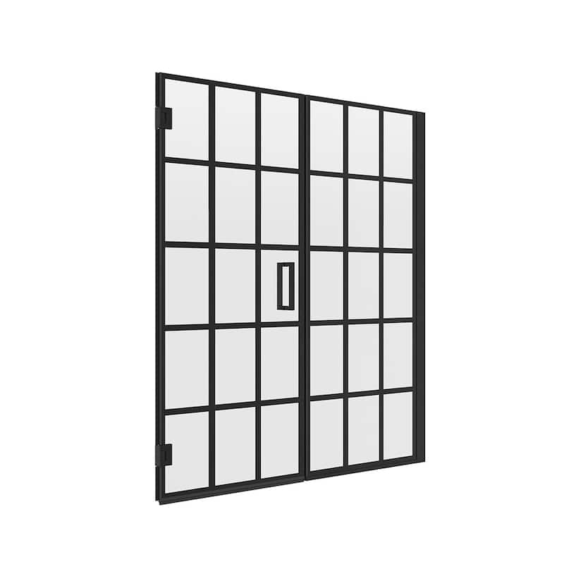 CRAFT + MAIN MRHG6074-GR Marina 74" High x 60" Wide Hinged Frameless - Matte Black