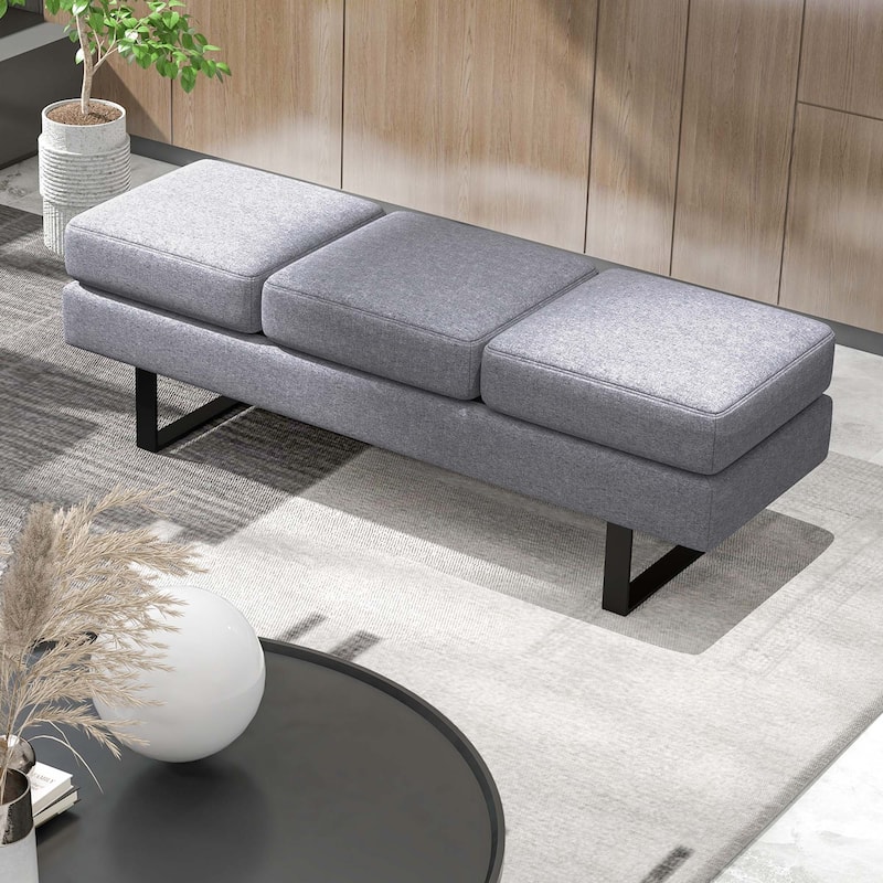 Costway Waiting Room Bench Seating with Metal Frame Leg Upholstered - See Details