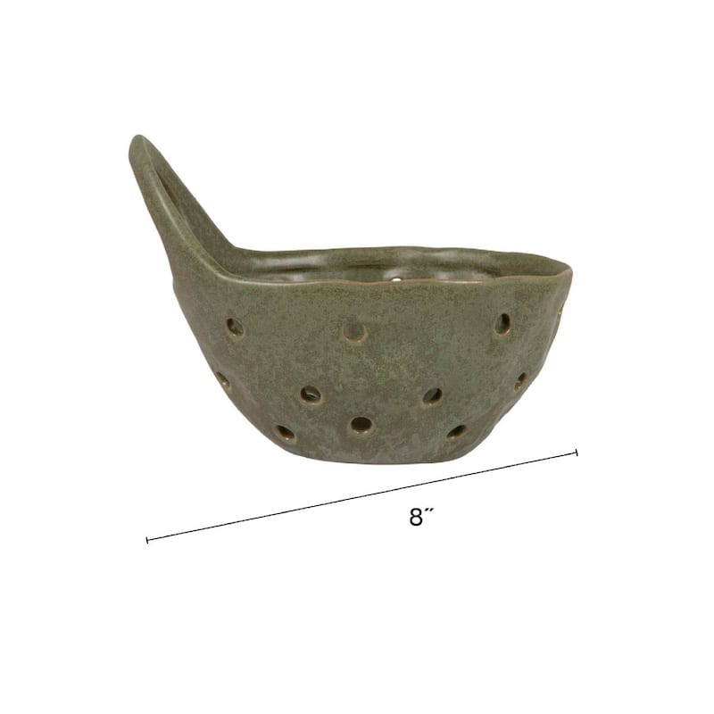 Set of 2 Cream Stoneware Colanders