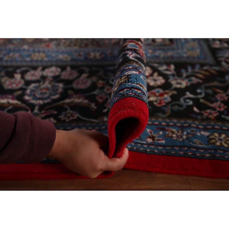 Red Medallion Kashan Turkish Rug Machine-Made Oriental Carpet - 9'9" x 13'1"