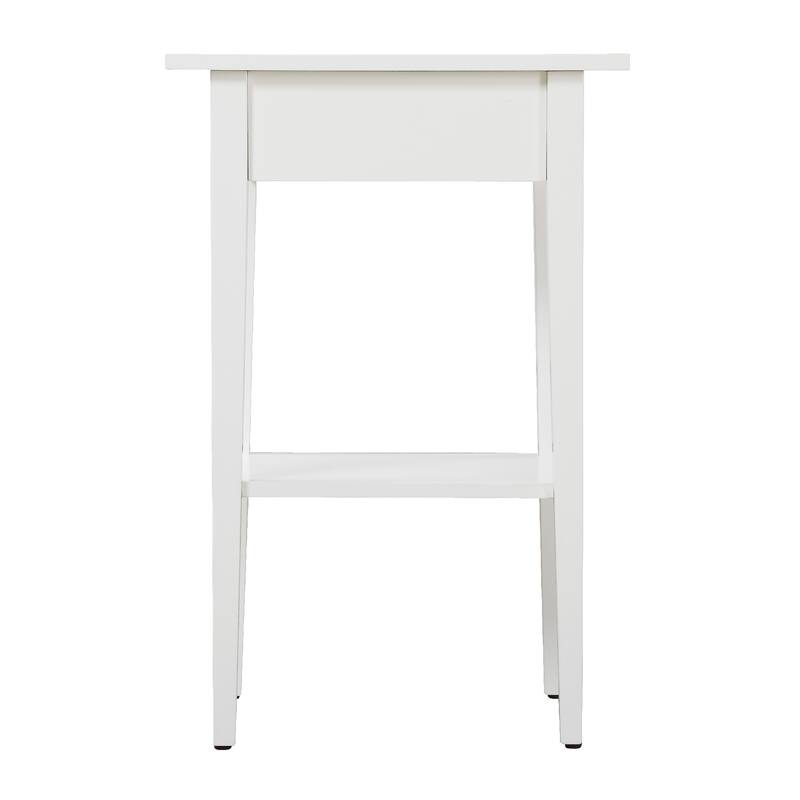 1-Drawer Wooden Nightstand with Open Shelf - 28" - White