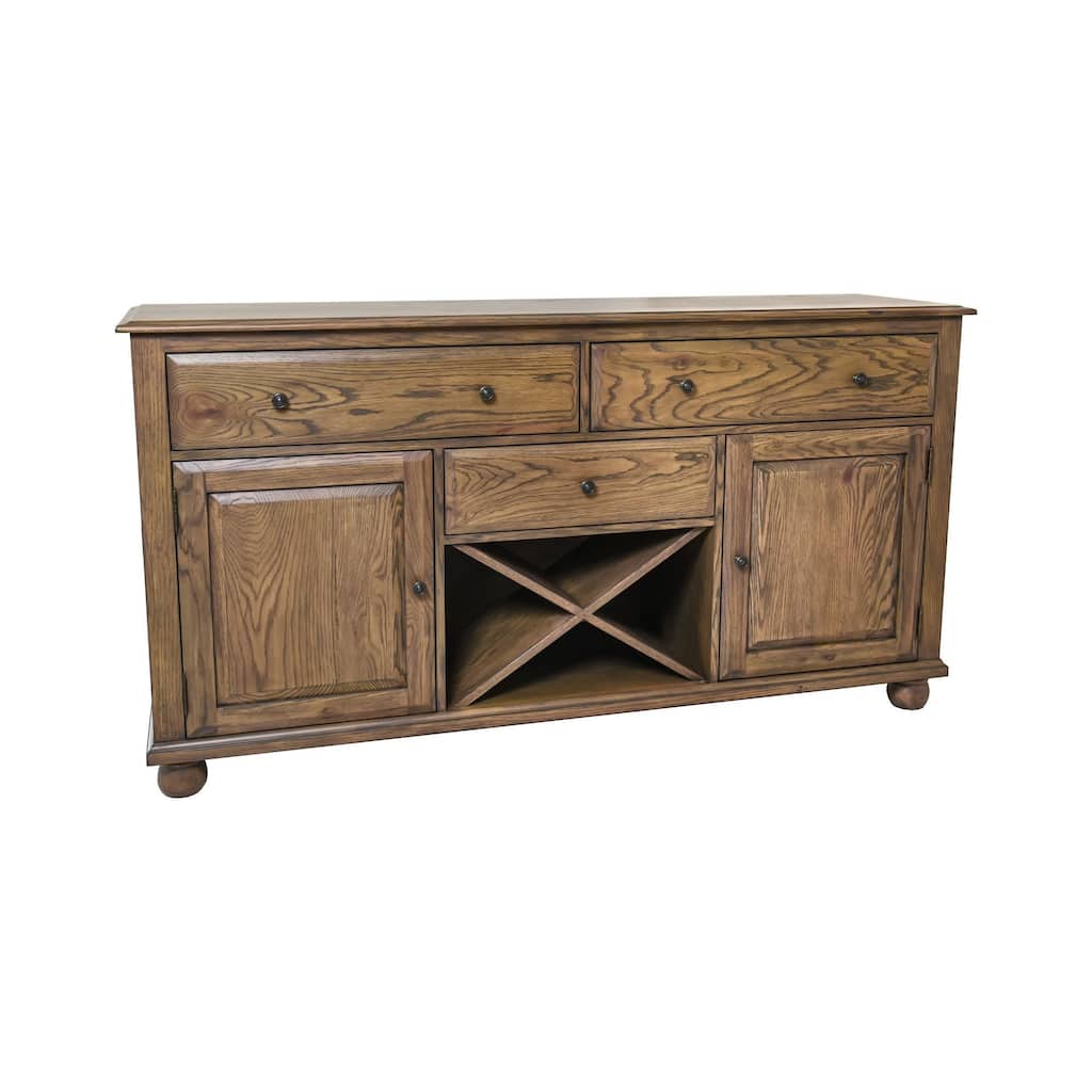 Colonial Oak 72" 3-Drawer Sideboard, Weathered Chestnut
