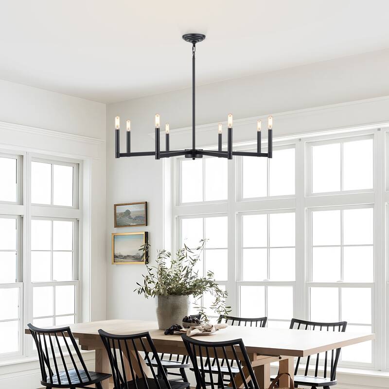 Starskys 8-Light Dimmable Mid-Century Modern Candle Chandelier
