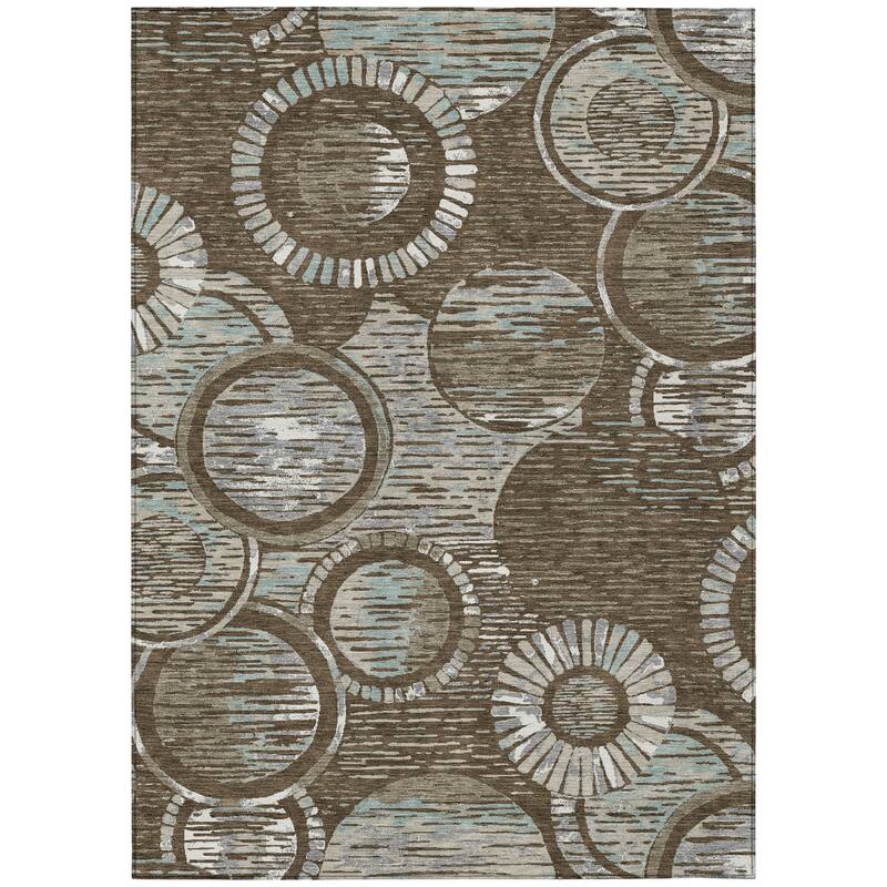Machine Washable Indoor/ Outdoor Modern Grover Chantille Rug