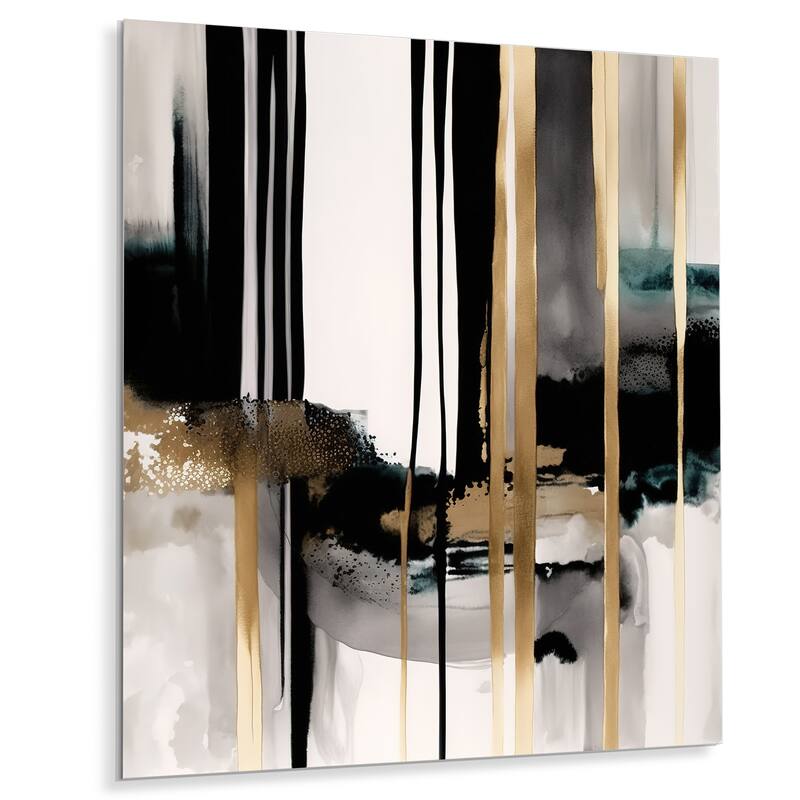 Designart 'Abstract Transitional Shapes IV' Modern Shapes Transitional Metal Wall Art