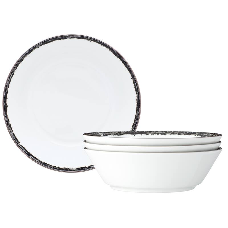 Noritake Rill Set Of 4 Soup Bowls, 7", 20 oz. - Black