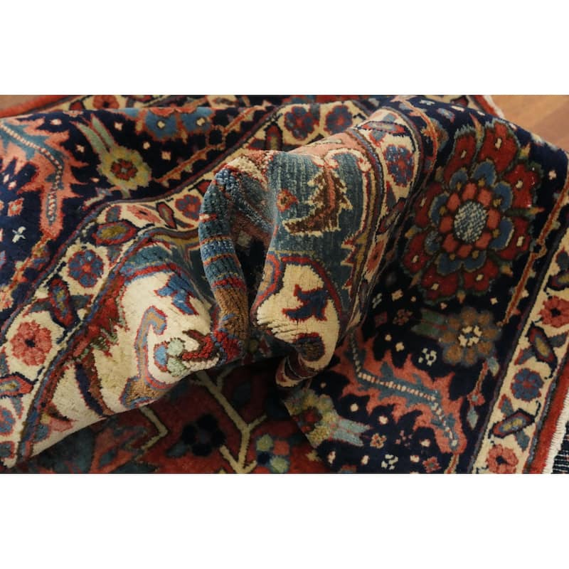 Hand Knotted Oriental 100% Wool Carpet Traditional Medallion Oranges & Rust Heriz Area Rug - 11' 11'' X 9' 3''