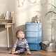 preview thumbnail 1 of 8, Kids Toy Storage Chest With 4 Drawer Blue