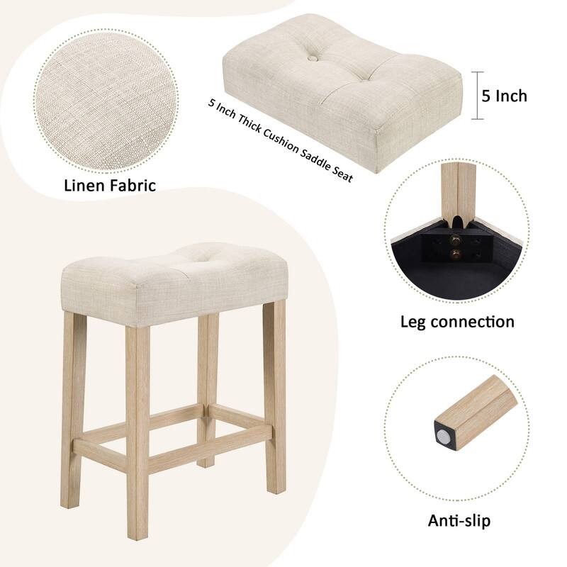 4-Piece Bar Table Set with Power Outlet and Comfortable Padded Stools for Dining and Entertaining