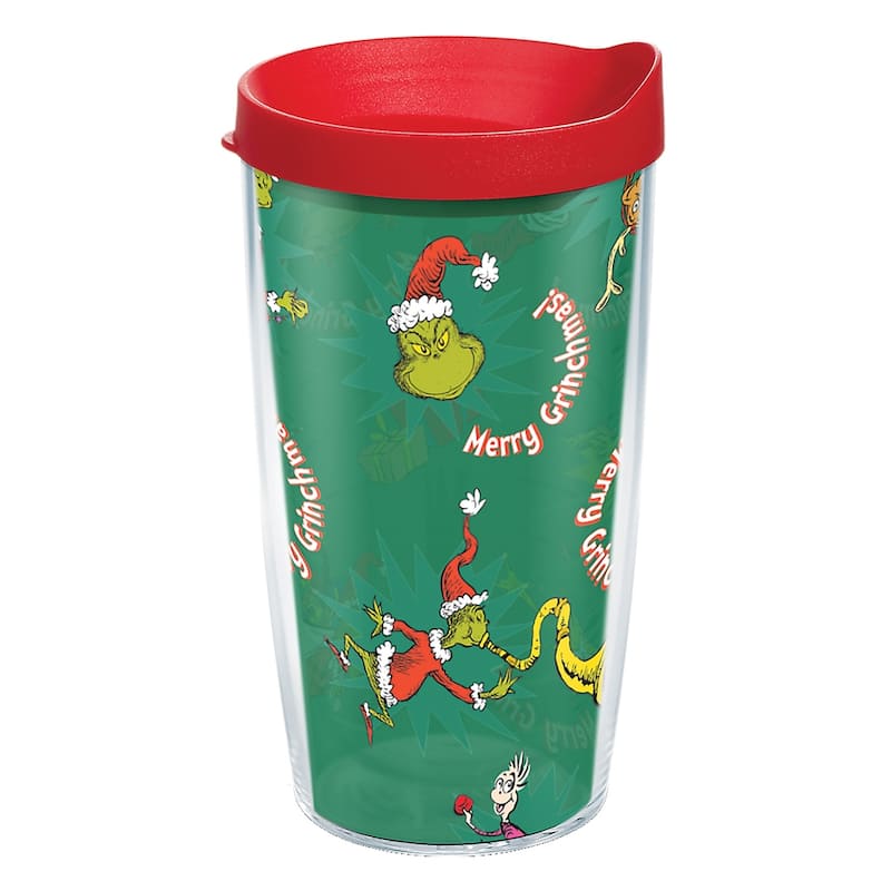 Tervis Dr. Seuss Grinch Who Stole Christmas Holiday Classic Made in USA Double Walled Insulated Travel Tumbler, Classic - 16oz