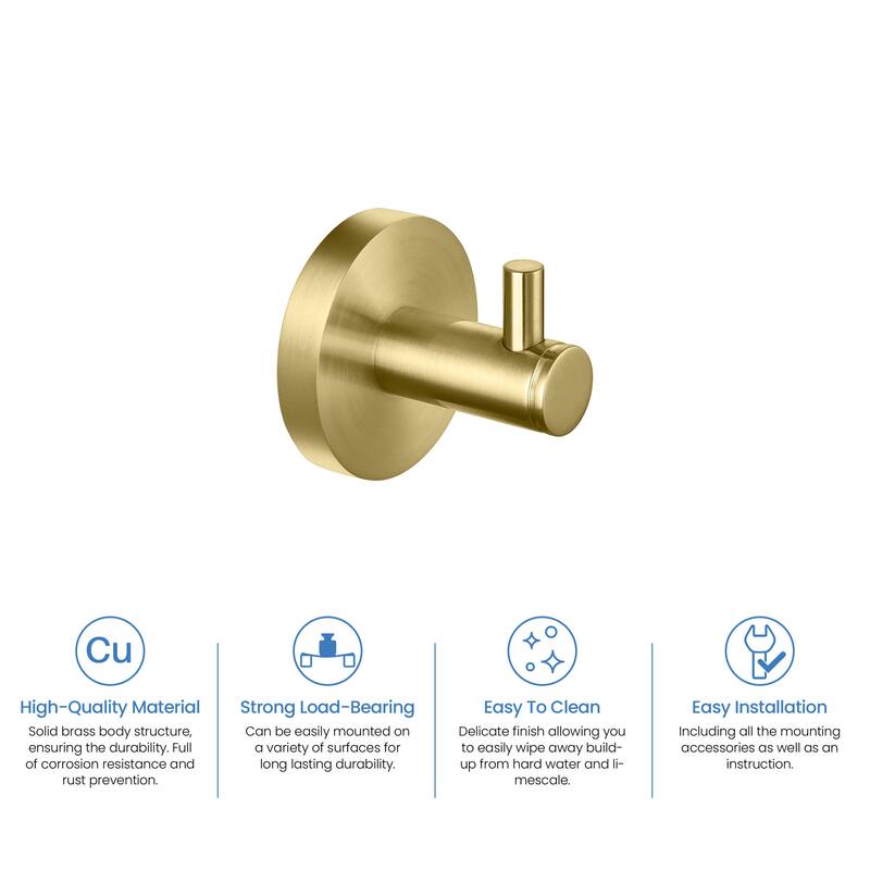 Circular Bathroom Towel & Robe Hook 2 Count
