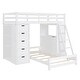 preview thumbnail 30 of 38, Elegant & Practical Twin over Twin Bunk Bed with Drawers, Shelves and Desk, LED Light and USB Ports, Maximum storage, Gray