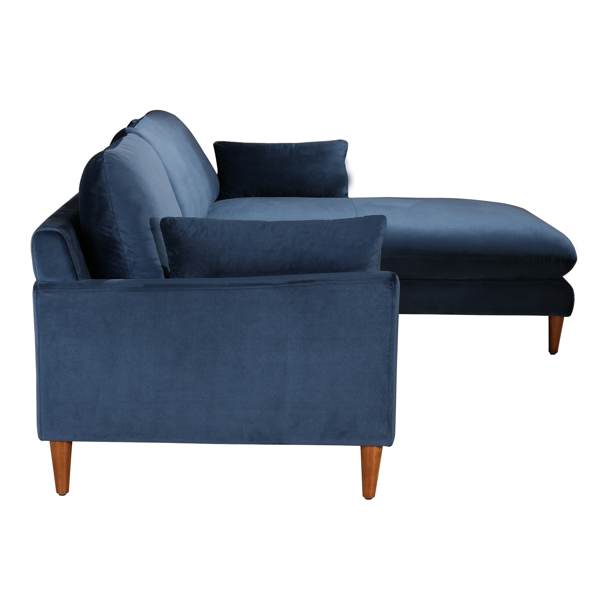 Shop Aurelle Home Modern Velvet Sofa Chaise Sectional 34 X 110 X