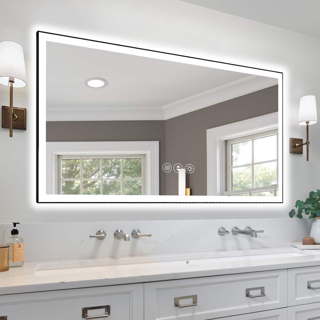 58x28 Inch Frameless LED Bathroom Mirror,Smart Mirror - White