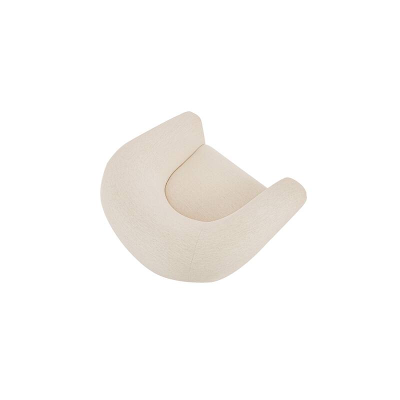 NADAAL STUDIOS Neris Accent Chair, Tub Style with Fold-Over Back and Wire-Brushed Wood Legs, Oat