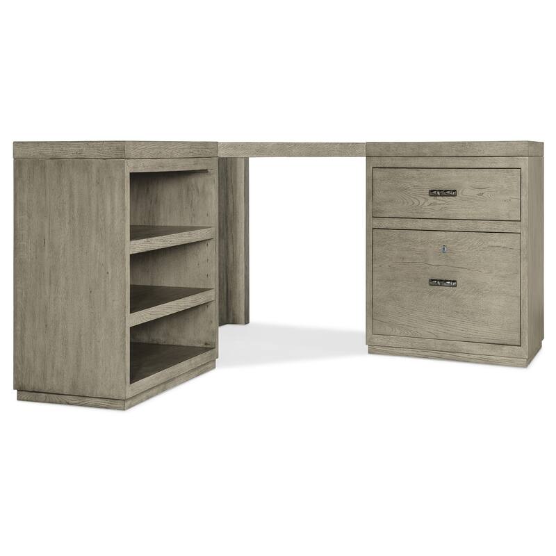 Linville Falls Corner Desk with Lateral File and Open Desk Cabinet