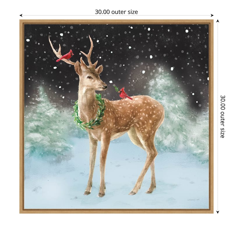 Woodland Celebration III Black by Danhui Nai Framed Canvas Wall Art Print - 30 x 30 in