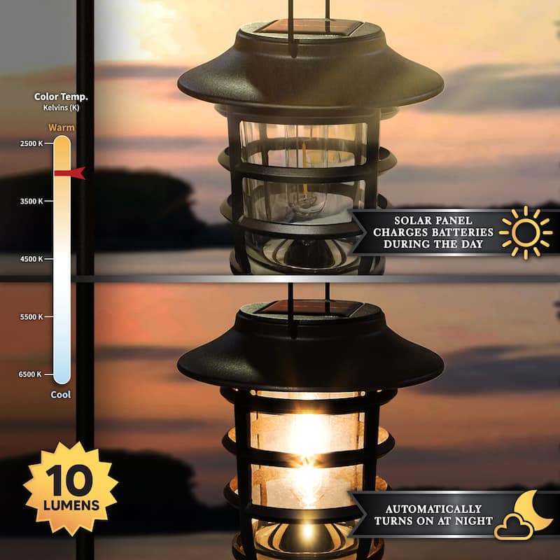 Black Aluminum Nottingham Solar Hanging Coach Light