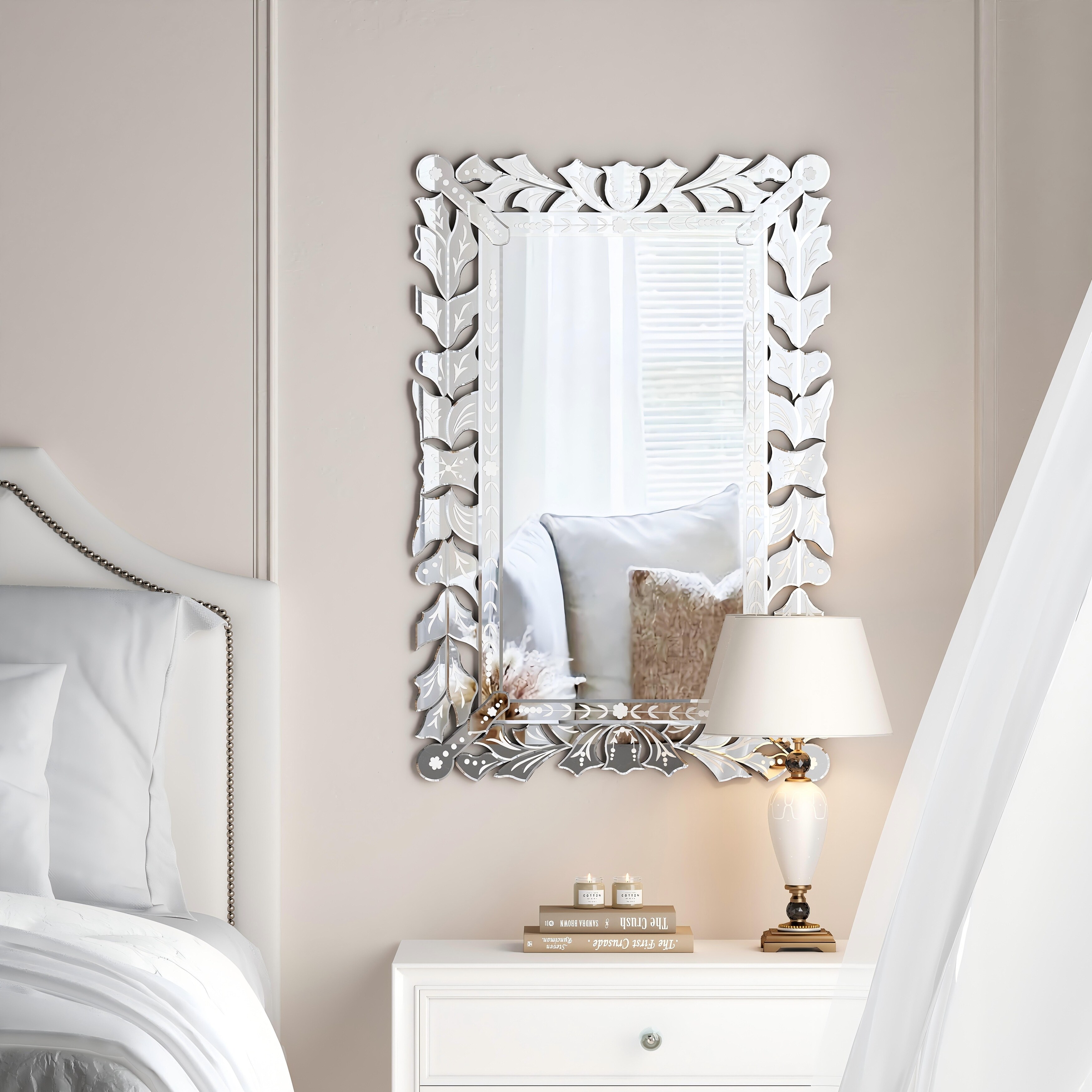 Modern Wall Mirror Unique Frame Design Decor - 35.43