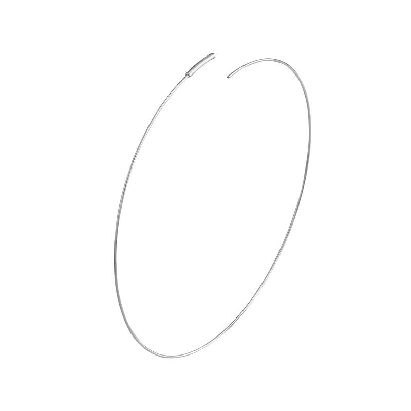 Marquee Jewels 14K Solid White Gold 3 Inch Endless Hoop Earrings